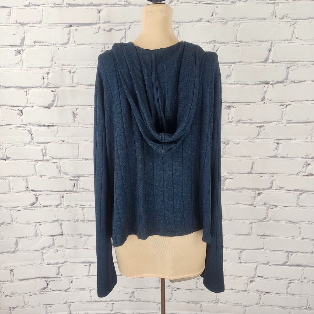 Athleta Sweater Hoodie Harmony Heather Ribbed Sweatshirt Womens XL Oversized - Picture 2 of 10